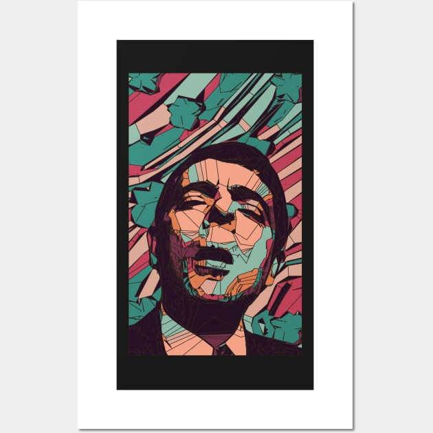 Rowan Atkinson Geometric Art Wall Art by Playful Creatives